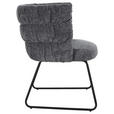 STUHL Flachgewebe Grau, Schwarz  - Schwarz/Grau, Basics, Textil/Metall (62/80/62cm) - Carryhome