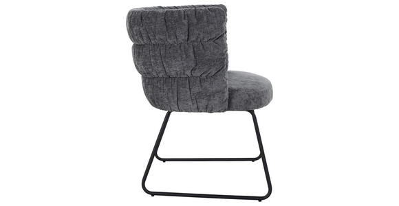 STUHL Flachgewebe Grau, Schwarz - Schwarz/Grau, Basics, Textil/Metall (62/80/62cm) - Carryhome