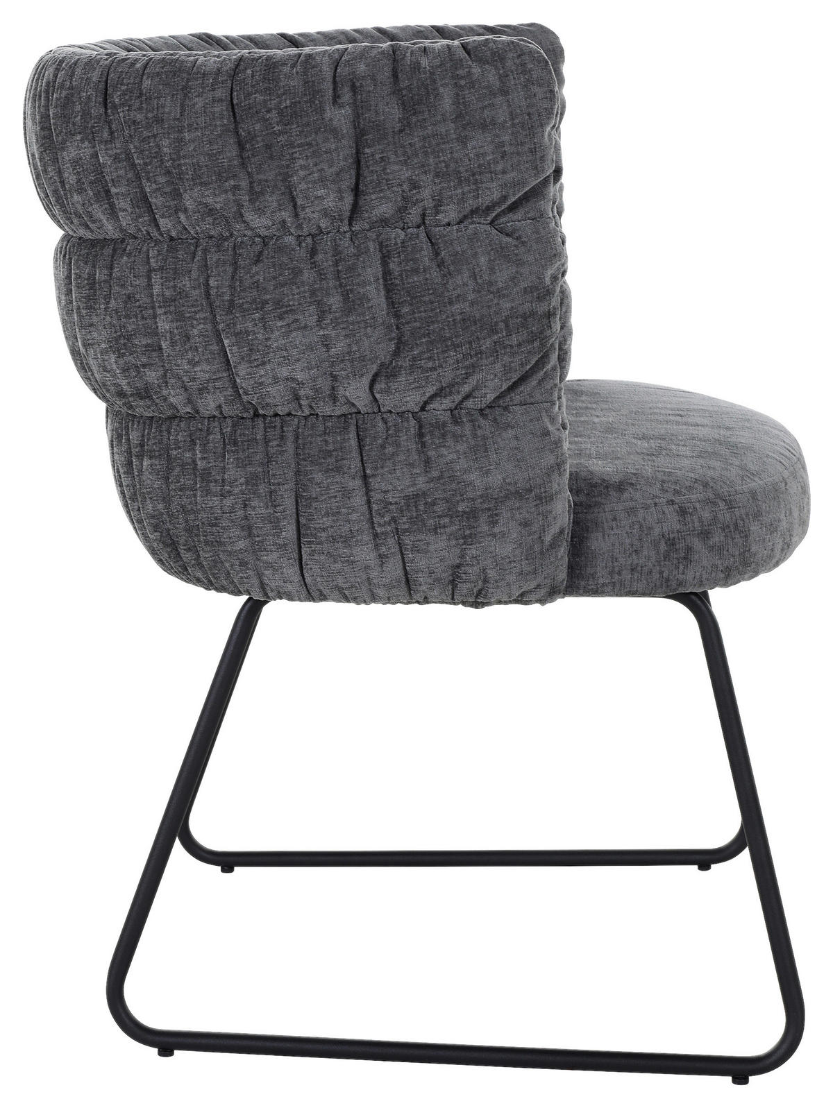 STUHL Flachgewebe Grau, Schwarz  - Schwarz/Grau, Basics, Textil/Metall (62/80/62cm) - Carryhome