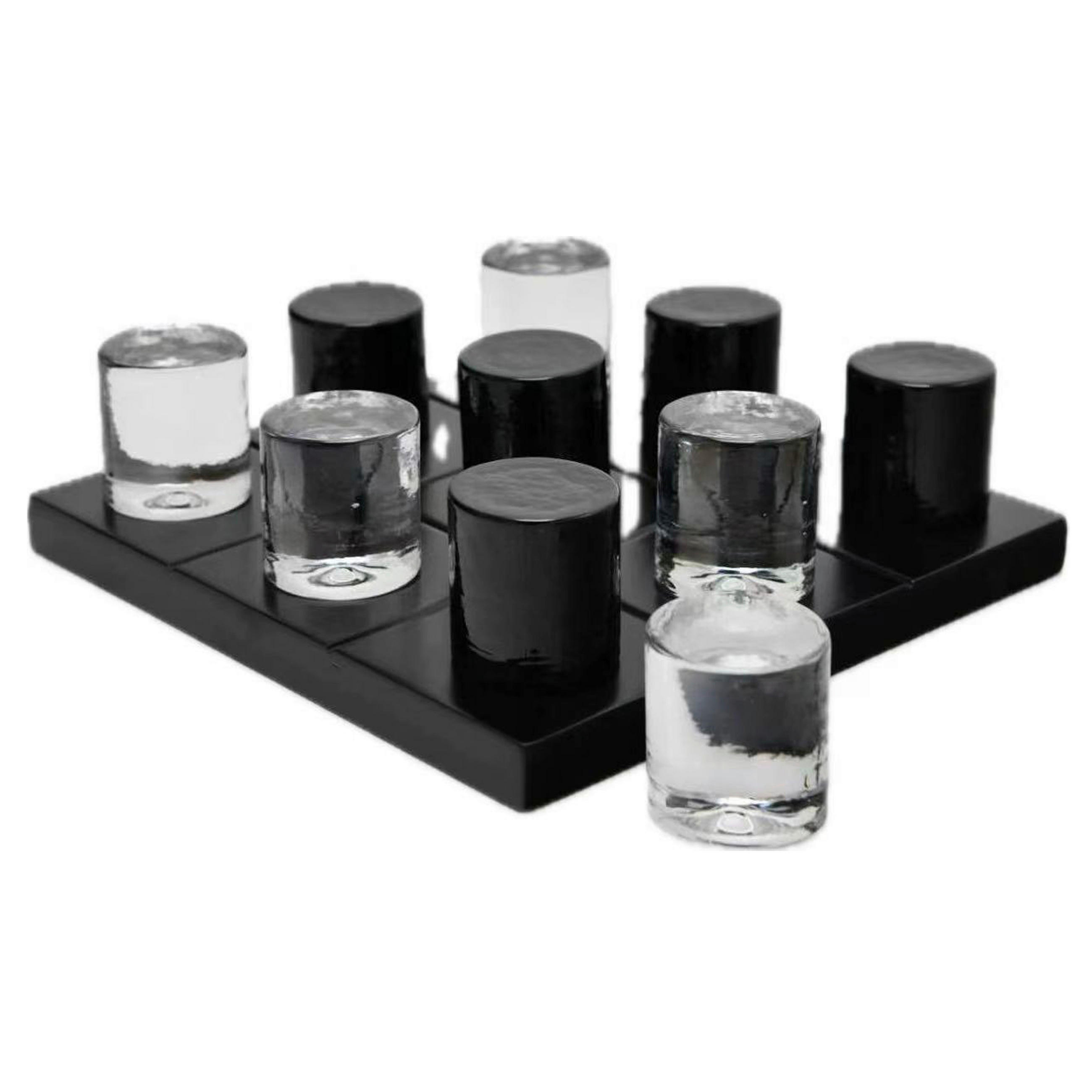 DEKOSPIEL - Klar/Schwarz, Trend, Glas/Naturmaterialien (25/25/7,5cm) - Ambia Home