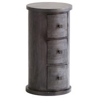 BEISTELLTISCH Mangoholz massiv Schwarz  - Schwarz, Natur, Holz/Metall (34/65cm) - MID.YOU