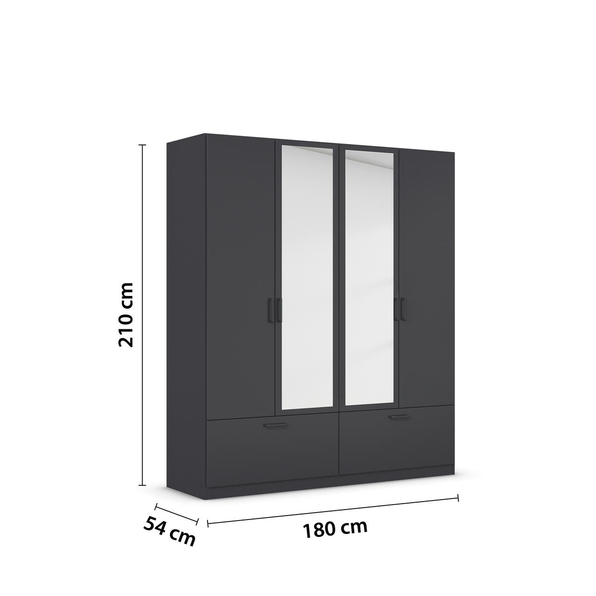 KLEIDERSCHRANK in Grau  - Grau, Basics, Holzwerkstoff/Metall (181/210/54cm) - Boxxx