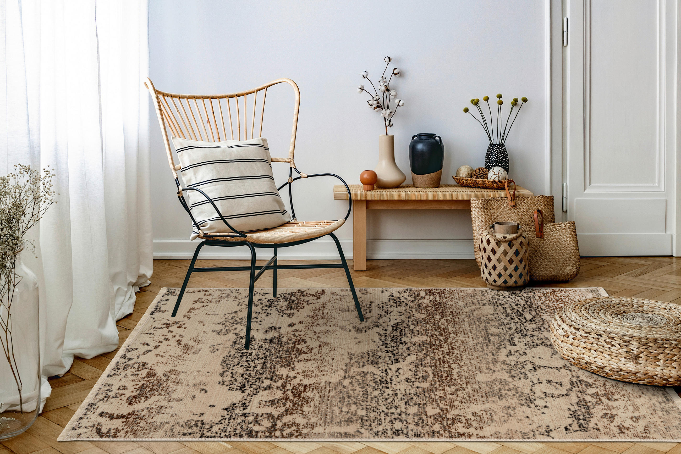 VINTAGE-TEPPICH 80/150 cm CHARU  - Beige, KONVENTIONELL, Textil (80/150cm)