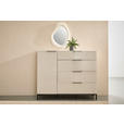 SIDEBOARD  135/99/42 cm 4 Schublade(n)  - Kaschmir/Schwarz, Design, Glas/Holzwerkstoff (135/99/42cm) - Novel