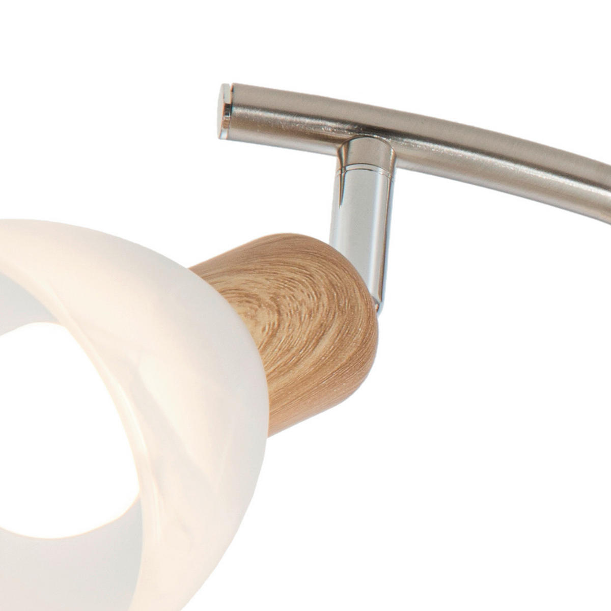 LED-DECKENLEUCHTE 25 cm   - Eichefarben/Weiß, Basics, Glas/Holz (25cm) - Globo