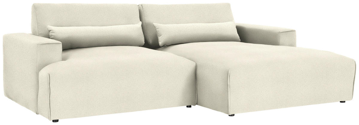 ECKSOFA Felicia in Chenille Weiß  267/187 cm  - Schwarz/Weiß, Design, Kunststoff/Textil (267/187cm) - Stylife