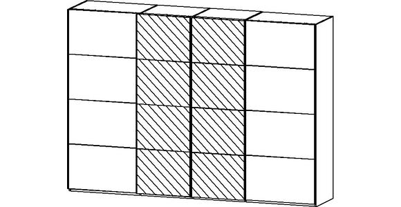 SCHWEBETÜRENSCHRANK  in Weiß  - Chromfarben/Weiß, Design, Holzwerkstoff/Metall (316/223/68cm) - Novel