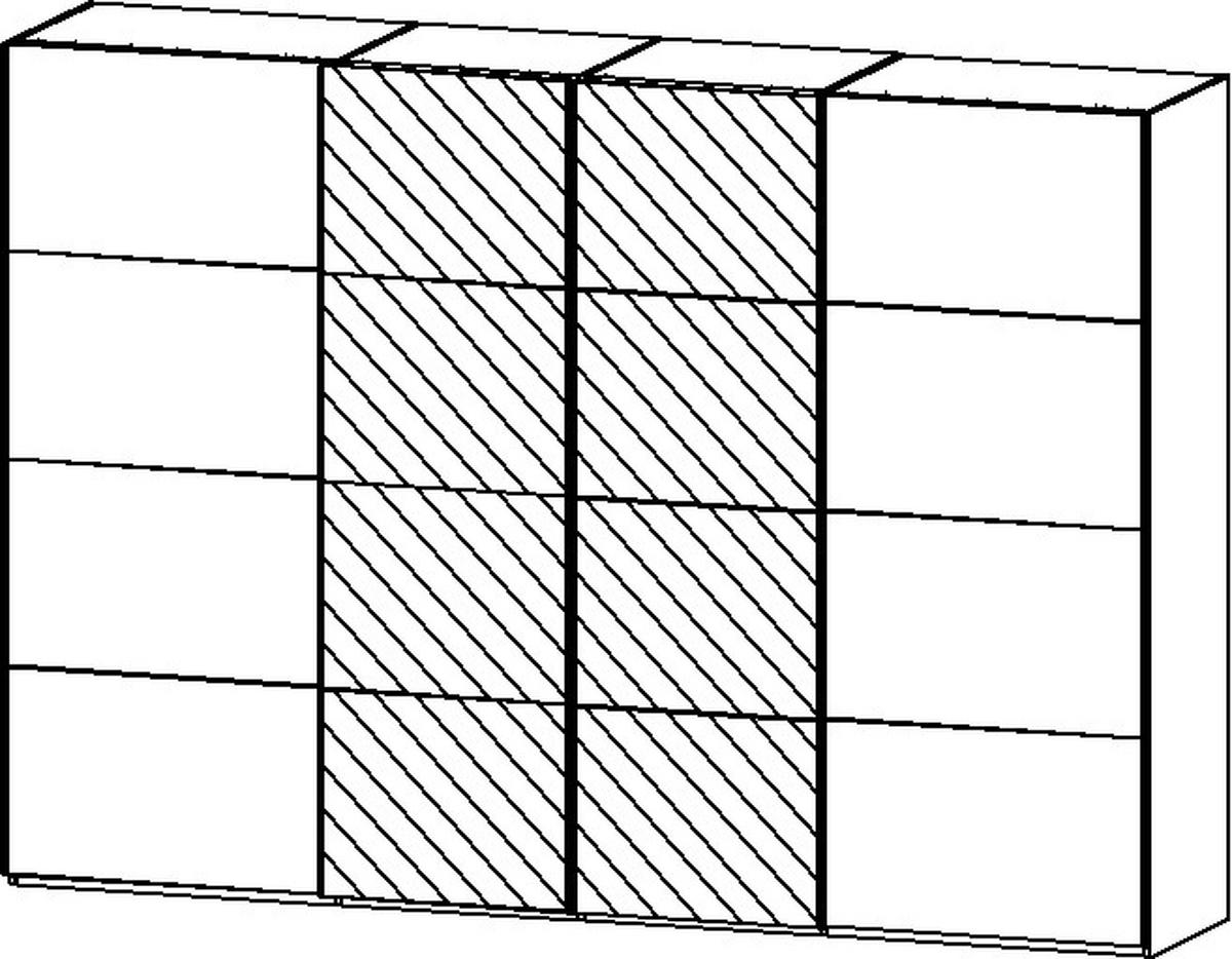 SCHWEBETÜRENSCHRANK 4-türig Graphitfarben  - Chromfarben/Graphitfarben, Design, Holzwerkstoff/Metall (316/223/68cm) - Novel