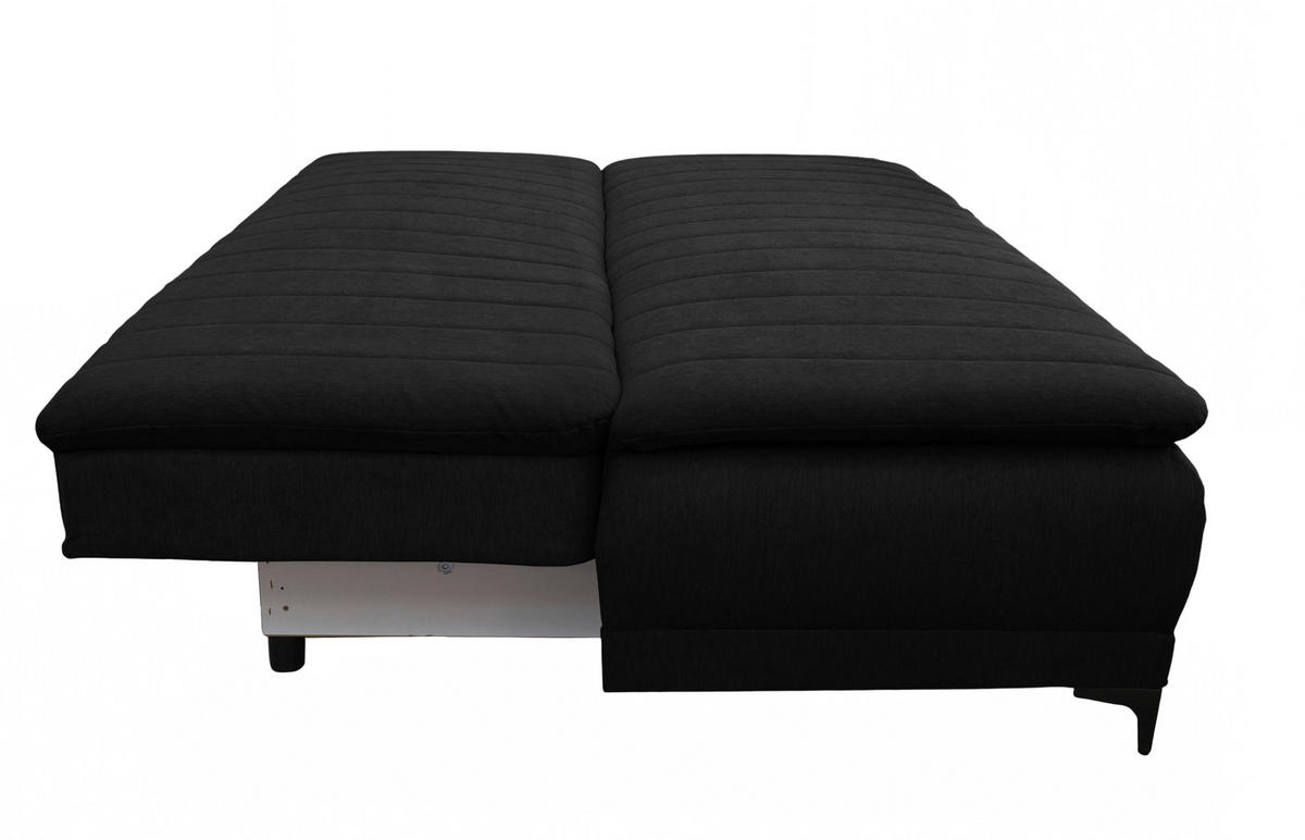 SCHLAFSOFA  mit Liegefunktion Flachgewebe Anthrazit  - Anthrazit/Schwarz, Basics, Textil/Metall (202/98/78cm) - Livetastic