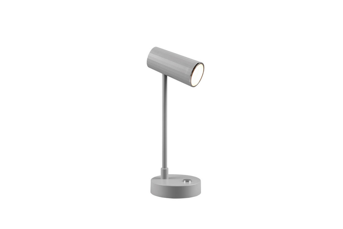 AKKU-TISCHLEUCHTE - Grau, Design, Kunststoff (28/10/11cm)