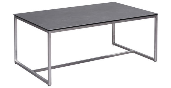 COUCHTISCH ESG 100/60/42 cm rechteckig Anthrazit, Edelstahlfarben - Edelstahlfarben/Anthrazit, Design, Glas/Keramik (100/60/42cm) - Novel