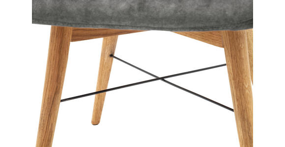 STUHL in Holz, Textil Hellgrau  - Wildeiche/Hellgrau, Design, Holz/Textil (53/87/64cm) - Carryhome