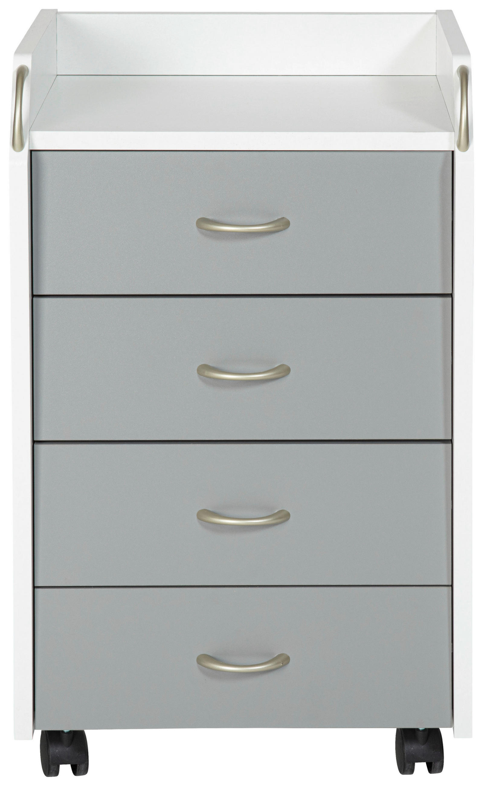 ROLLCONTAINER 40/65/36 cm  - Silberfarben/Weiß, KONVENTIONELL, Holzwerkstoff/Kunststoff (40/65/36cm) - MID.YOU
