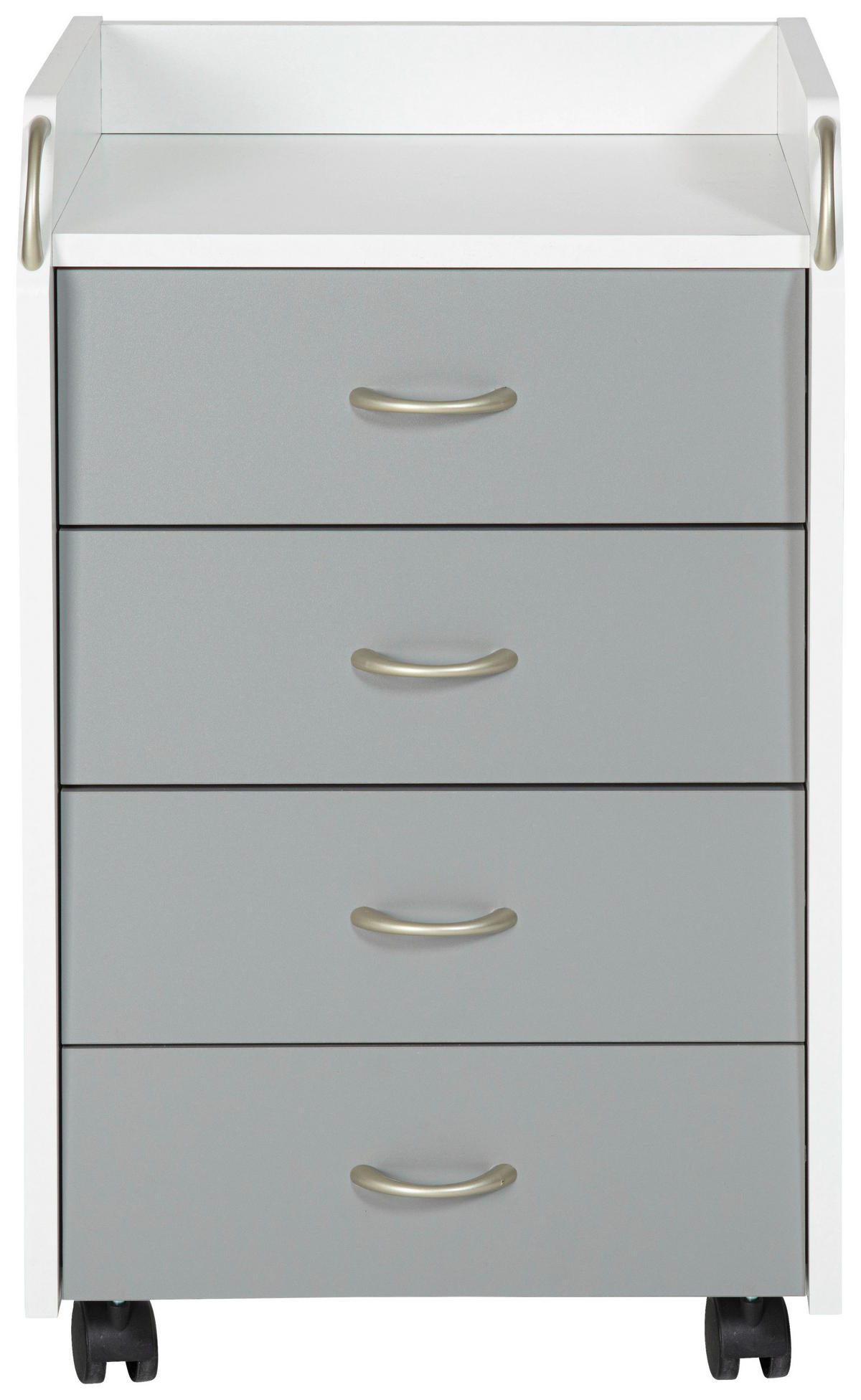 KONTAJNER NA KOLIESKACH, 40/65/36 cm - sivá/biela, Konventionell, kompozitné drevo/plast (40/65/36cm) - MID.YOU