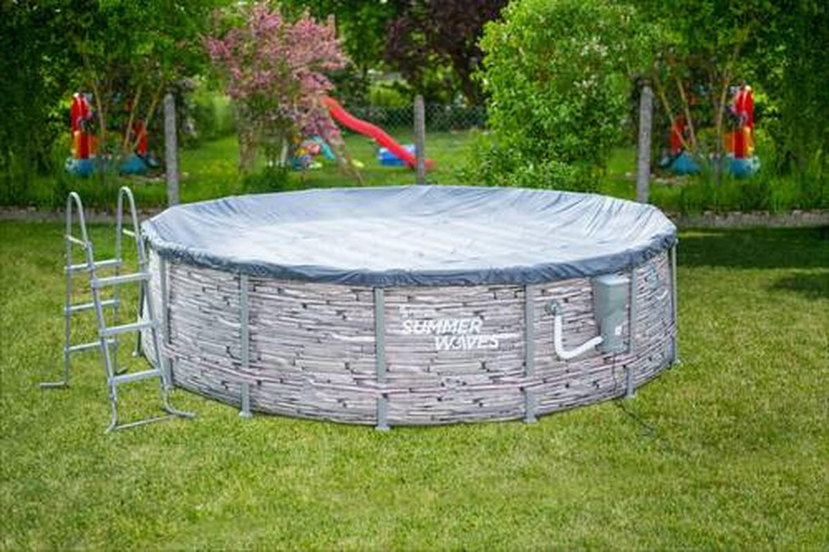 POOL PGP4W01442B 427/107 cm  - Grau, KONVENTIONELL, Kunststoff (427/107cm) - Ambia Garden