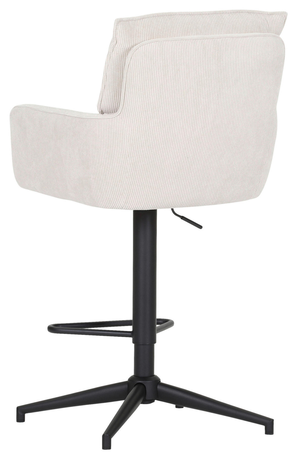 BARHOCKER Cord Beige Stoffauswahl, Sitzfläche 360° drehbar  - Beige/Schwarz, Design, Textil/Metall (54/98-120/58cm) - Novel