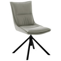STUHL  in Eisen beschichtet  - Hellgrau/Schwarz, Design, Textil/Metall (49/90/65cm) - Novel