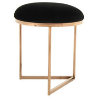HOCKER in Textil Schwarz  - Roségold/Schwarz, Design, Textil/Metall (40/49cm) - Kayoom