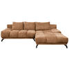 ECKSOFA Goldfarben Chenille  - Goldfarben/Schwarz, MODERN, Textil/Metall (290/182cm) - Hom`in