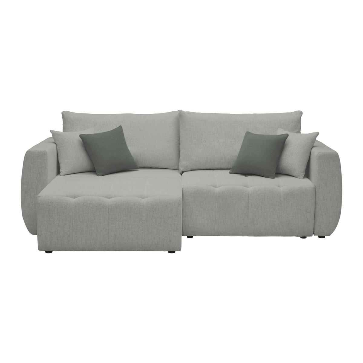 SCHLAFSOFA in Chenille, Jacquard Hellgrau  - Hellgrau/Schwarz, Kunststoff/Textil (245/74-90/104cm) - MID.YOU