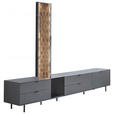 LOWBOARD  267/189/42 cm 4 Schublade(n) stehend, Beleuchtung  - Eichefarben/Anthrazit, Design, Holz/Holzwerkstoff (267/189/42cm) - Moderano
