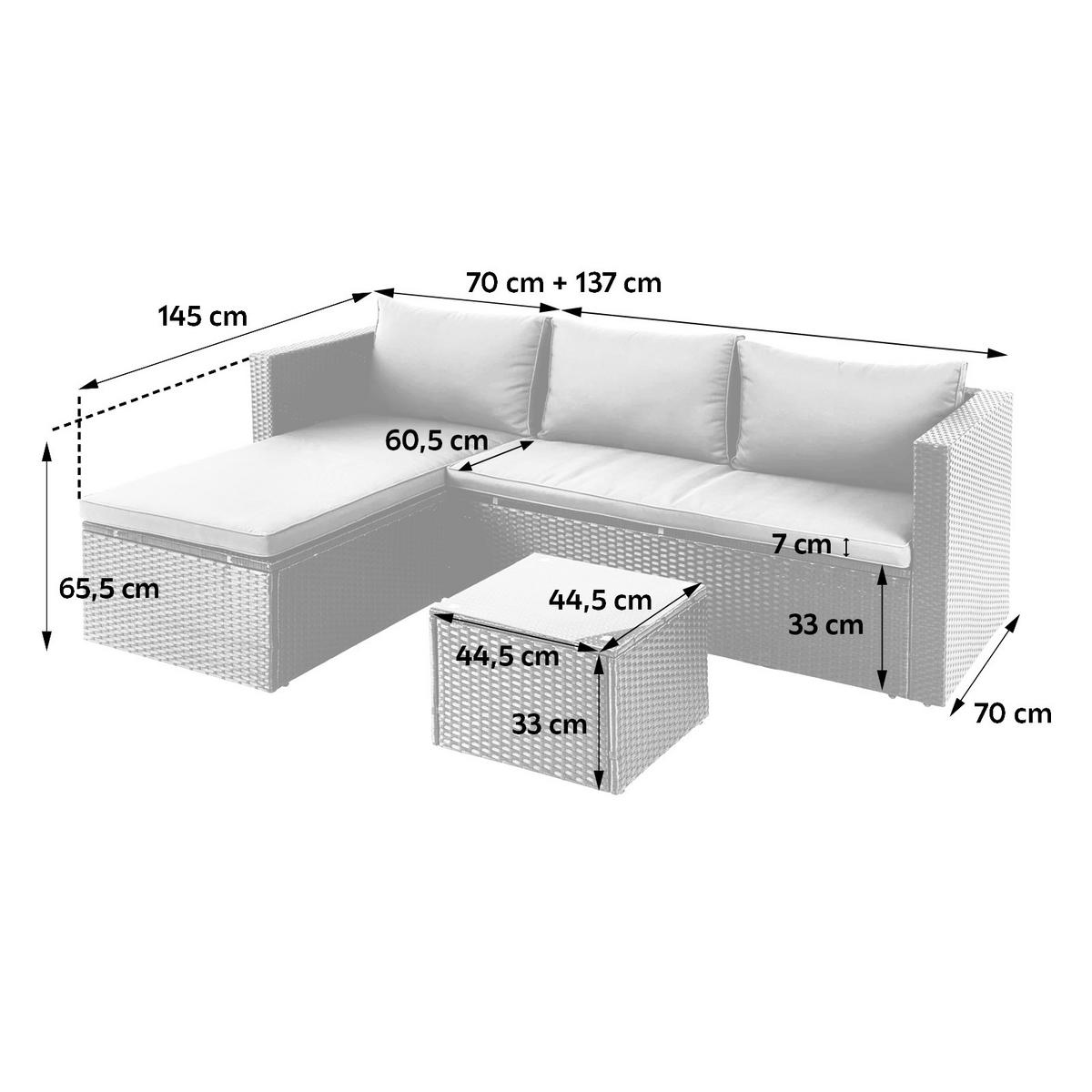 Set Lounge    - gri închis/negru, Modern, plastic/sticlă - Ambia Garden