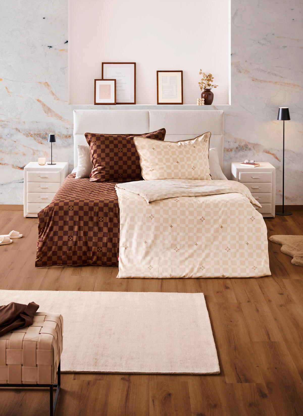 ÁGYNEMŰHUZAT-GARNITÚRA 140/200 cm  - krémszínű, Design, textil (140/200cm) - Ambia Home