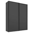SCHWEBETÜRENSCHRANK  in Anthrazit  - Anthrazit/Graphitfarben, Design, Holzwerkstoff/Metall (167/222/68cm) - Moderano