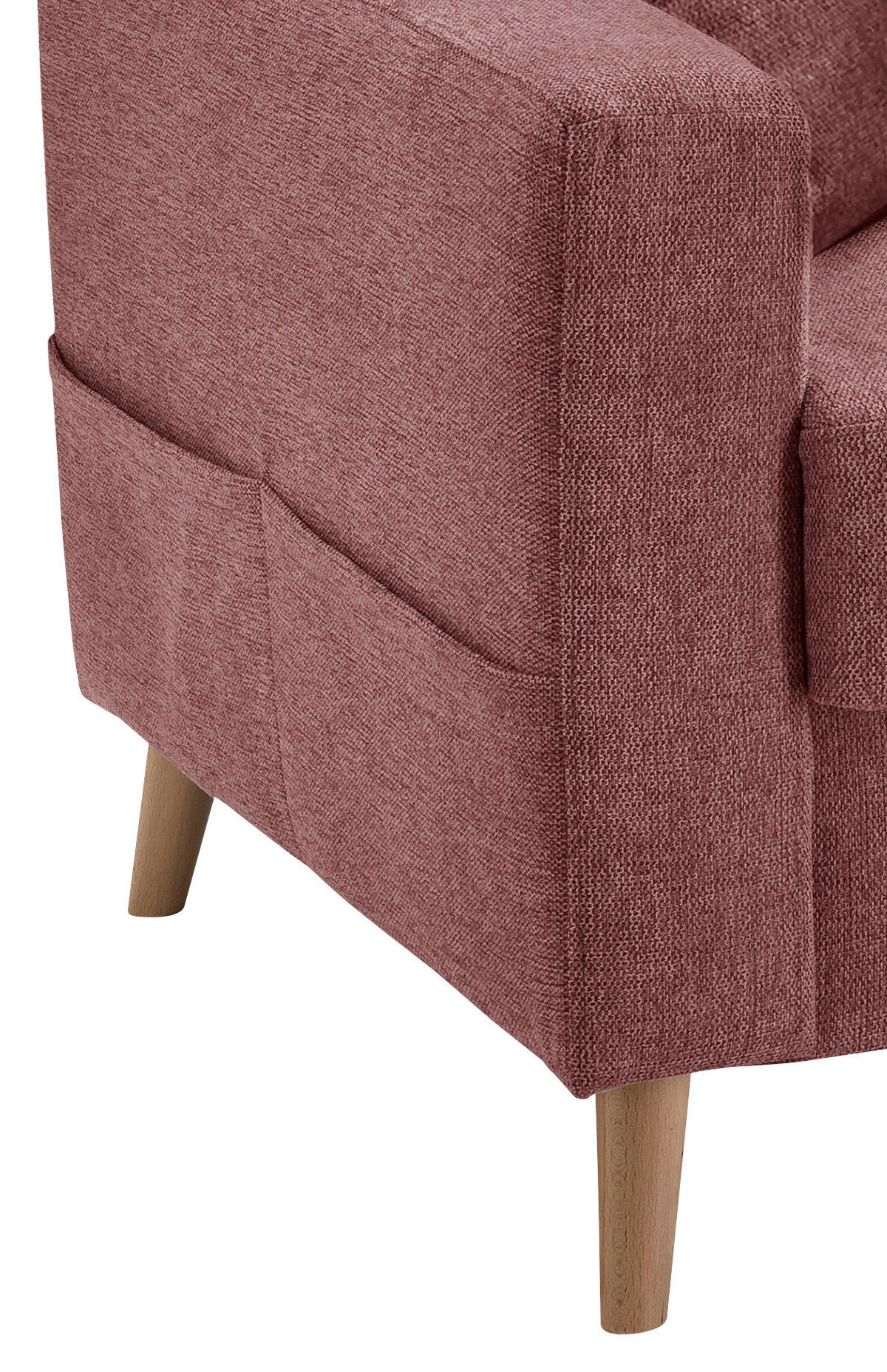 ECKSOFA in Struktur Rosa  - Naturfarben/Rosa, Konventionell, Holz/Textil (230/200cm) - P & B