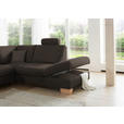 ECKSOFA in Mikrofaser Mokka  - Wildeiche/Beige, Natur, Holz/Textil (286/236cm) - Voleo