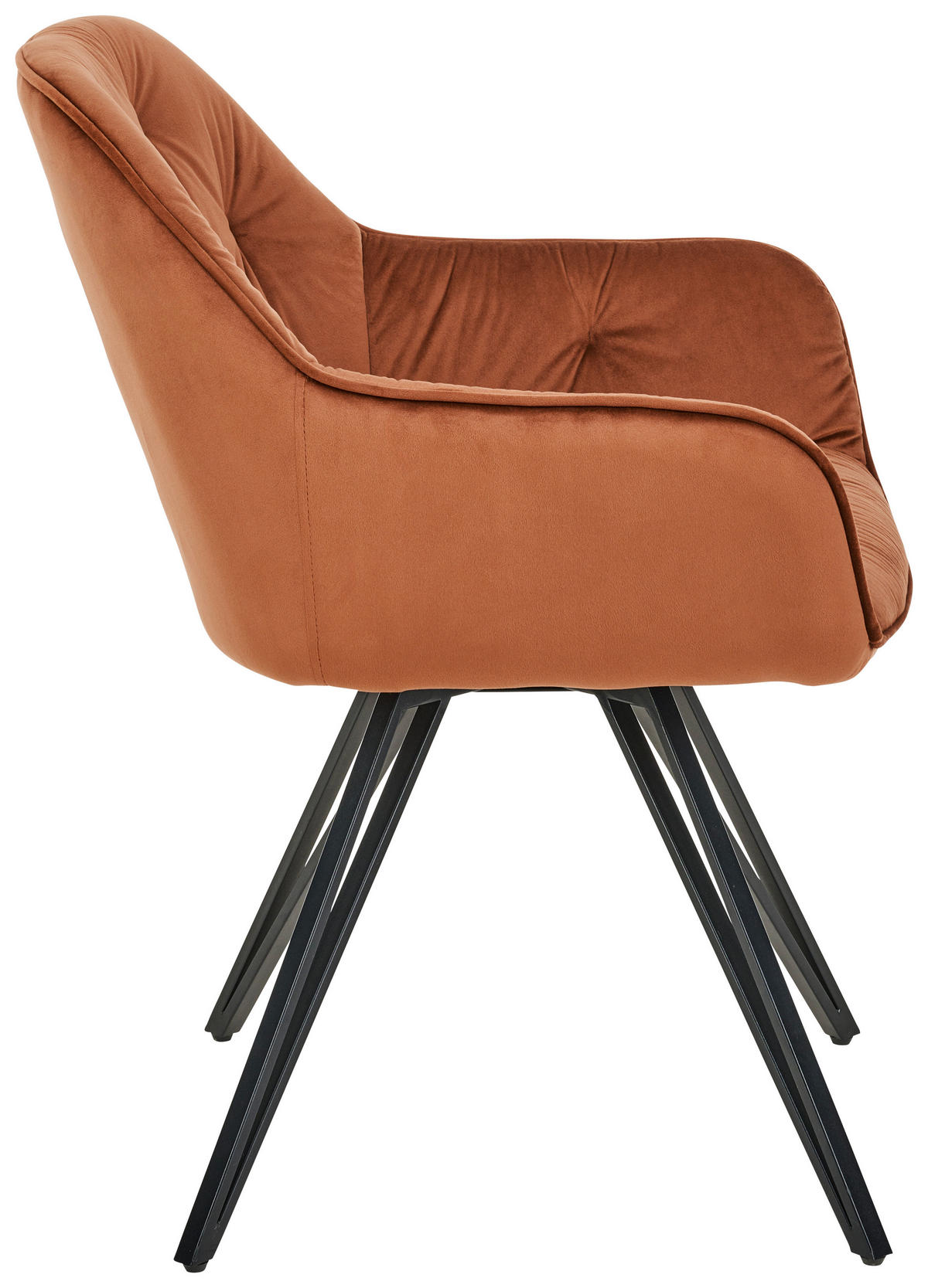 ARMLEHNSTUHL  in Eisen Samt  - Schwarz/Braun, LIFESTYLE, Holz/Textil (61/82/62cm) - Livetastic