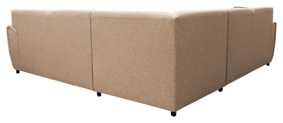 ECKSOFA in Flachgewebe Beige  266/266 cm  - Beige/Silberfarben, Design, Kunststoff/Textil (266/266cm) - Livetastic