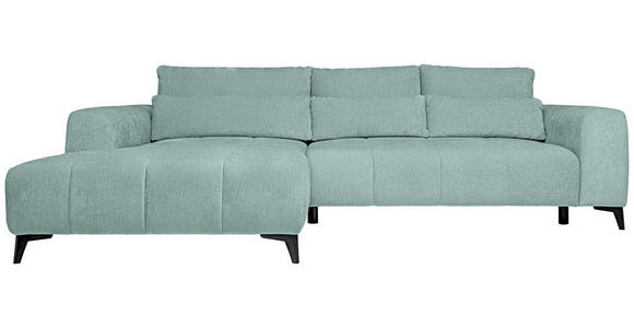 ECKSOFA  in Chenille Hellblau  222/279 cm  - Schwarz/Hellblau, KONVENTIONELL, Kunststoff/Textil (222/279cm) - Hom`in