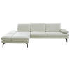 ECKSOFA in Echtleder Silberfarben  195/308 cm  - Silberfarben/Schwarz, Design, Leder/Metall (195/308cm) - Dieter Knoll