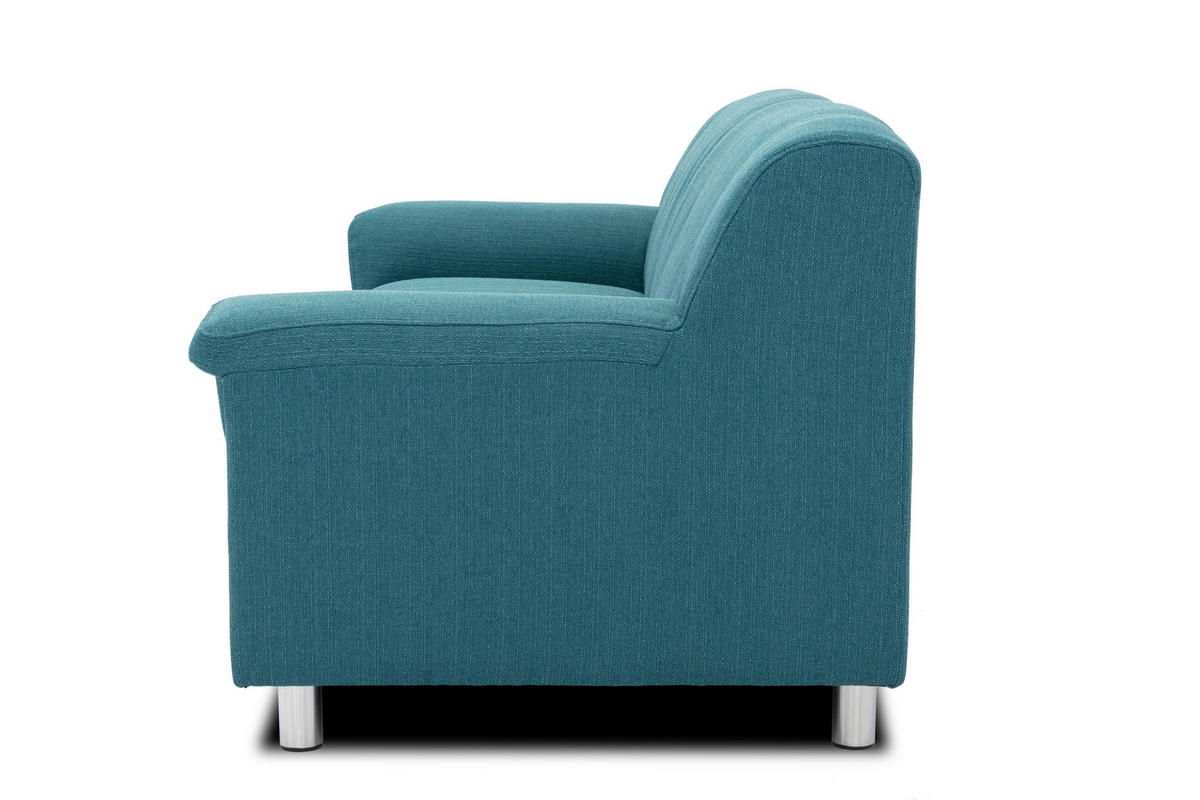 3-SITZER-SOFA Webstoff Petrol  - Chromfarben/Petrol, KONVENTIONELL, Textil/Metall (190/72/80cm) - MID.YOU