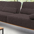 ECKSOFA in Flachgewebe Dunkelbraun  - Dunkelbraun/Schwarz, Natur, Holz/Textil (176/314cm) - Valnatura