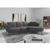 ECKSOFA ZOE E Dunkelgrau Flachgewebe  - Dunkelgrau/Schwarz, KONVENTIONELL, Textil/Metall (309/199cm) - Sit & More