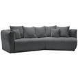 ECKSOFA Grau Chenille  - Schwarz/Grau, MODERN, Kunststoff/Textil (315/180cm) - Hom`in