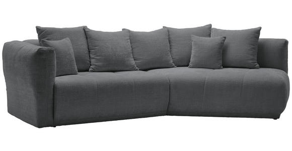 ECKSOFA Grau Chenille  - Schwarz/Grau, MODERN, Kunststoff/Textil (315/180cm) - Hom`in