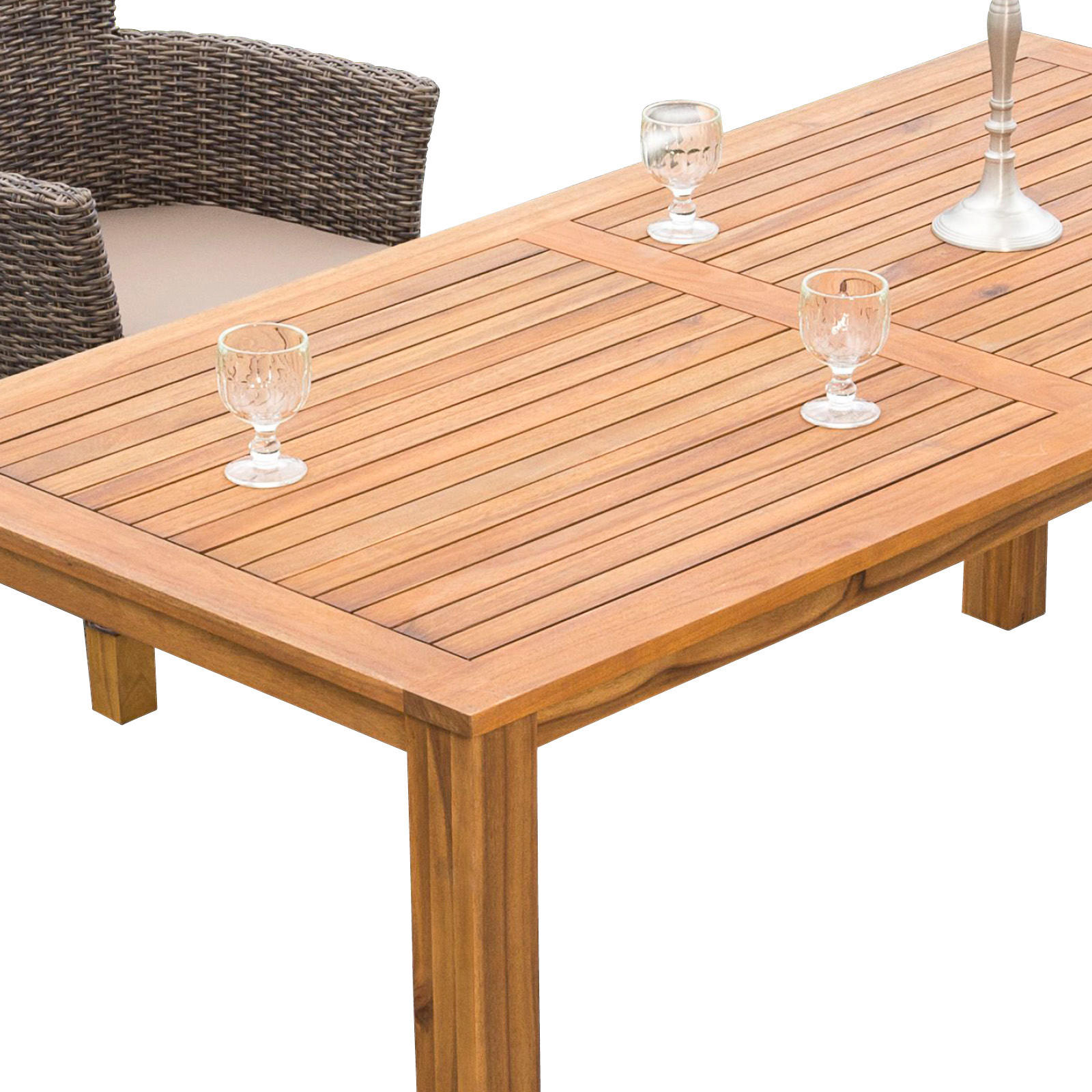 Thumbnail - Gardenson Gartentischgruppe Toskana, Natur, Holz, Metall, Kunststoff, Akazie, Hartholz, Füllung: Polyurethan (Pur), rech...