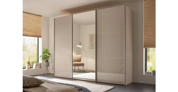 SCHWEBETÜRENSCHRANK in Sandfarben, Alufarben - Sandfarben/Alufarben, KONVENTIONELL, Glas/Holzwerkstoff (280/222/68cm) - Moderano
