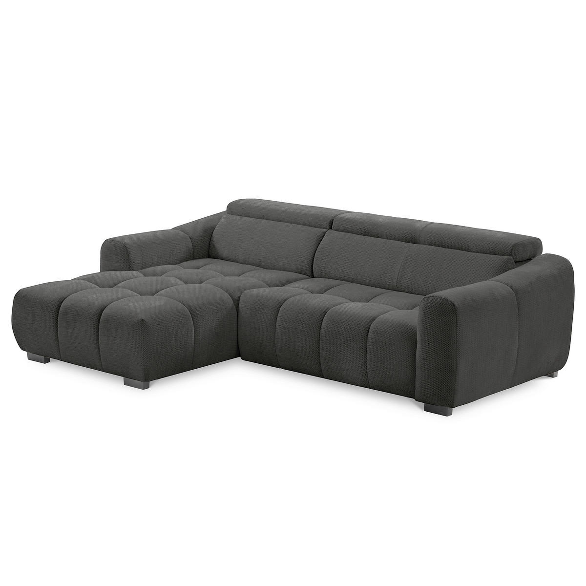 ECKSOFA  Webstoff Schwarz  - Schwarz, Design, Kunststoff/Textil (177/274cm) - Livetastic