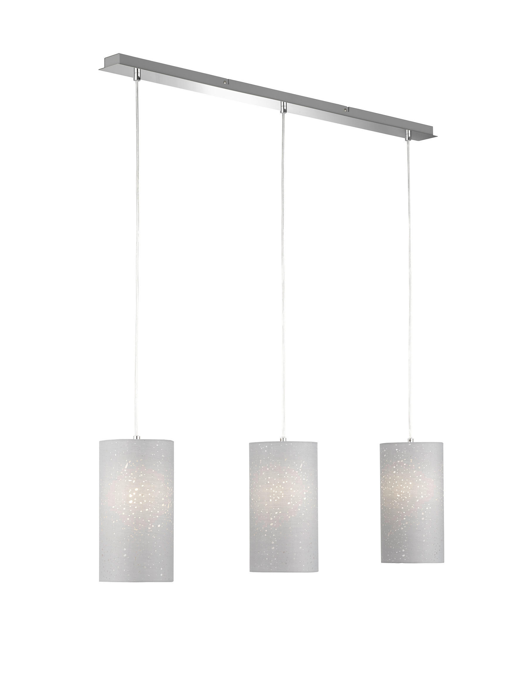 HÄNGELEUCHTE 110/150 cm   - Chromfarben/Grau, Design, Textil/Metall (110/150cm) - Fischer & Honsel