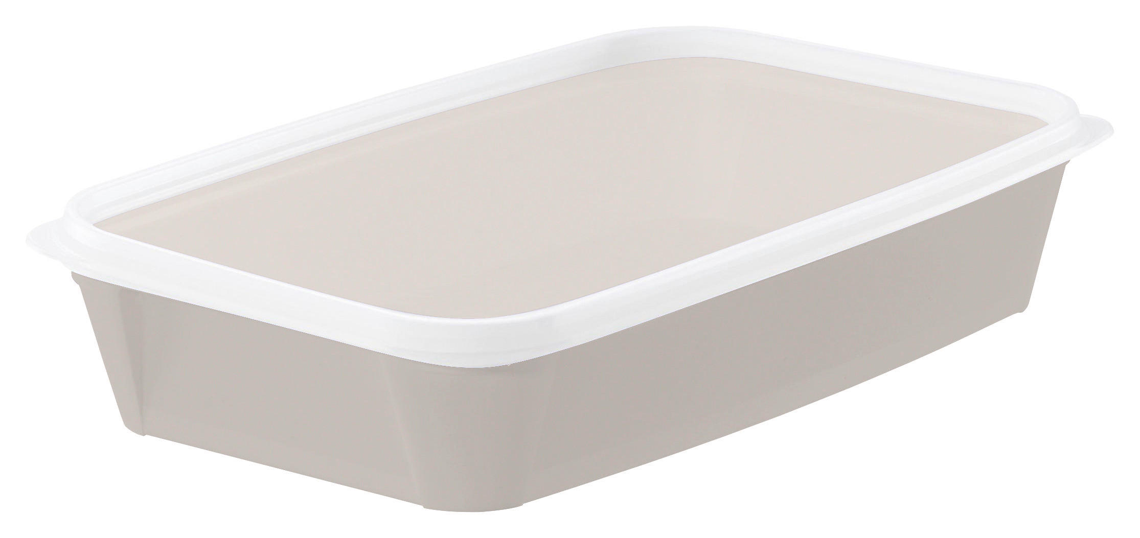 MATLÅDA 1,2 l  - klar/ljusgrå, Basics, plast (1,2cm) - Smart Store