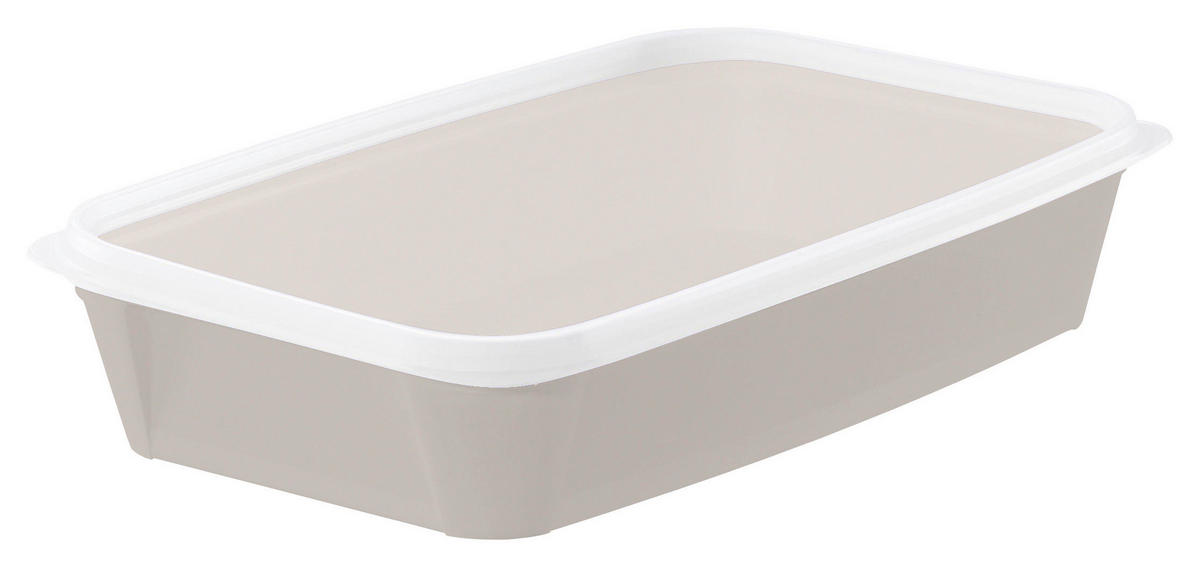 MATLÅDA 1,2 l  - klar/ljusgrå, Basics, plast (1,2cm) - Smart Store