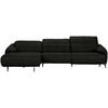 ECKSOFA  in Echtleder Schwarz  165/313 cm  - Schwarz, Design, Leder/Metall (165/313cm) - Belluti