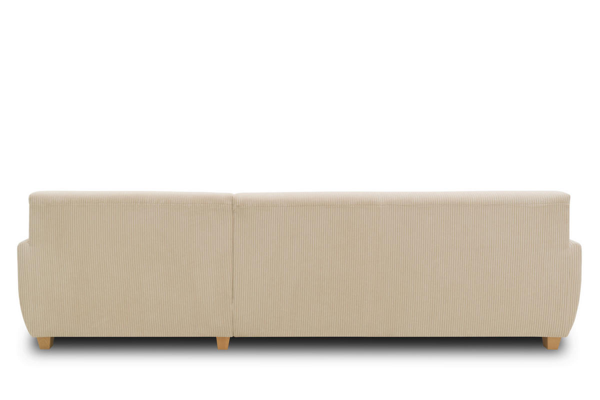 ECKSOFA NIKA Creme Webstoff  - Silberfarben/Creme, Basics, Holz/Textil (277/156cm) - MID.YOU