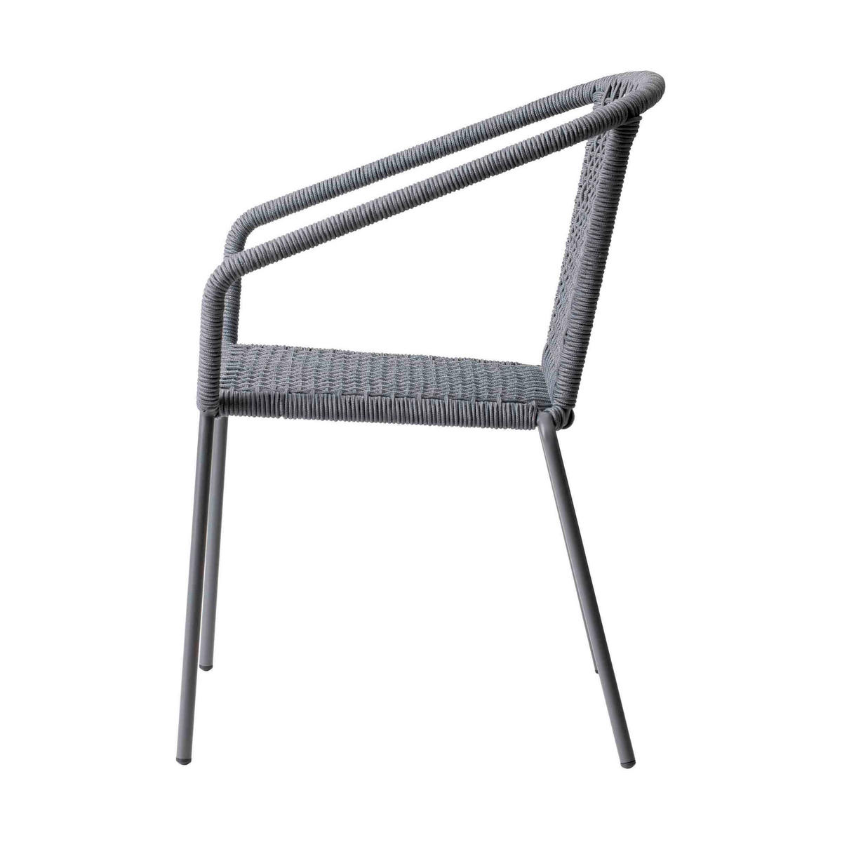 GARTENSTUHL Metall, Kunststoff Dunkelgrau  - Dunkelgrau/Anthrazit, Natur, Kunststoff/Metall (52/82/60cm) - Gardenson