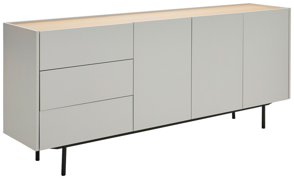 SIDEBOARD 180/77,5/40 cm  in Eichefarben, Hellgrau  - Eichefarben/Hellgrau, Design, Holz/Holzwerkstoff (180/77,5/40cm) - Carryhome