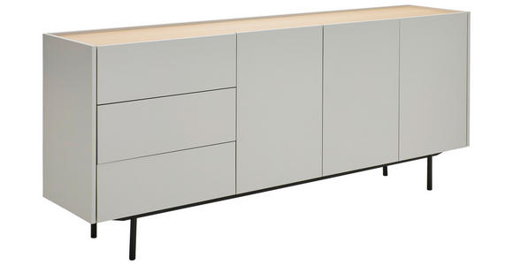 SIDEBOARD 180/77,5/40 cm - Eichefarben/Hellgrau, Design, Holz/Holzwerkstoff (180/77,5/40cm) - Carryhome